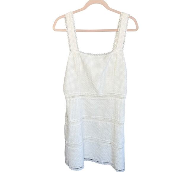 Draper James RSVP Ivory Lace-Trimmed Eyelet Midi Dress Size 14 - Picture 1 of 5